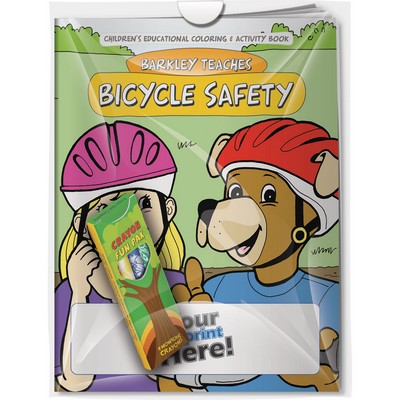 Combo Pack - "Barkley Teaches Bicycle Safety" Coloring Book & 4-Pack of Crayon in a Poly Bag